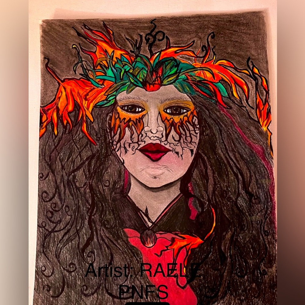 Orig Art - Of Blessed Protections of Tutu Pele Sz 11x14,Art PaperMixed Media